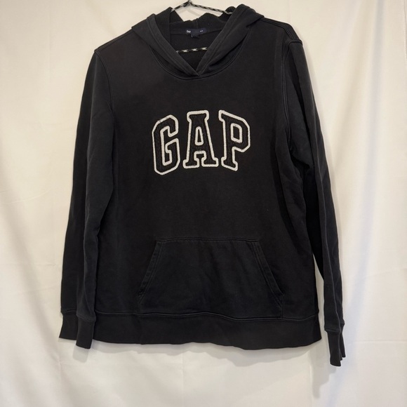 Gap Black Arch Logo Zip Hoodie Long Sleeve Sweatshirt - Women's Size Large - Picture 1 of 5